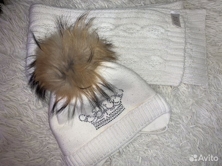 Шапка и шарфик(снуд) на весну,для девочки