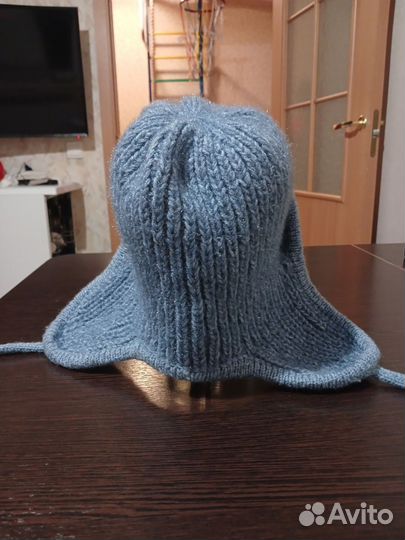 Шапка ушанка женская вязаная