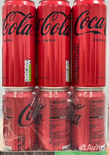 Coca-Cola zero cukru 0.33 л ж/б уп.12 шт (Польша)