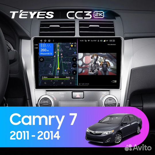 Магнитола для Camry 50 2011-14 Teyes CC3 2k 6/128