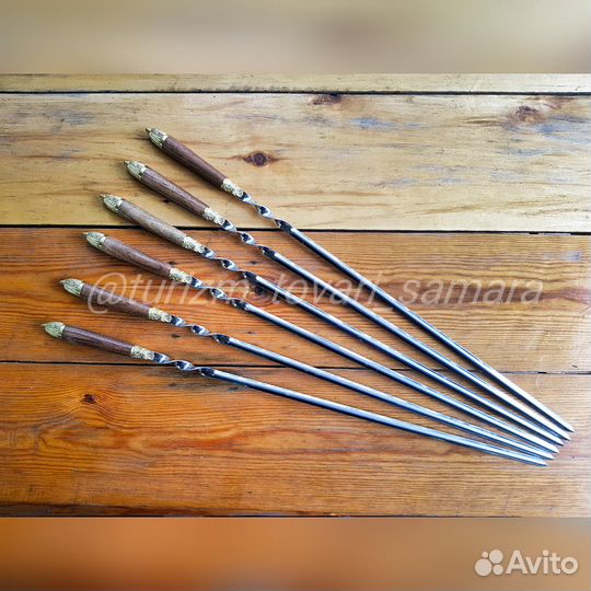 Шампура подарочные с деревянной ручкой Тигр венге