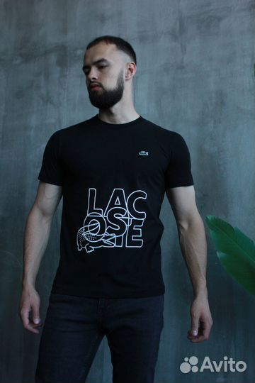 Футболка новая Lacoste черная