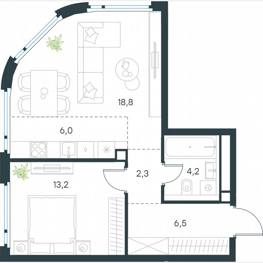 2-к. квартира, 51 м², 27/29 эт.