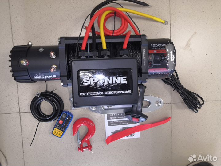 Лебедка электрическая 12V spider 12000lbs кевлар