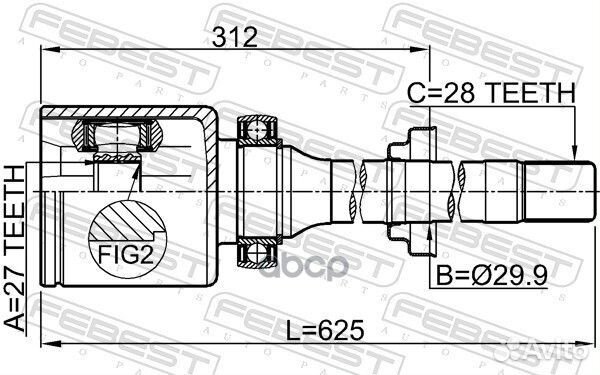 Шрус внутренний правый 27x29.9x28 land rover FR