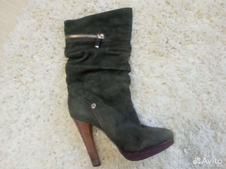 Зимние женские сапоги 38 натуральная замша