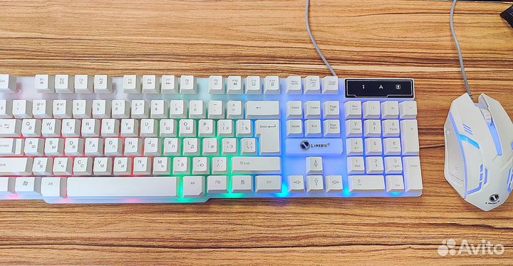 Белая клавиатура и мышь / набор для пк