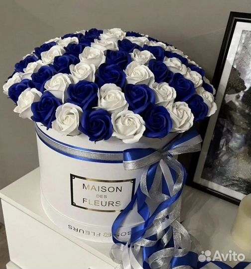 Букет из мыльных роз в коробке и без