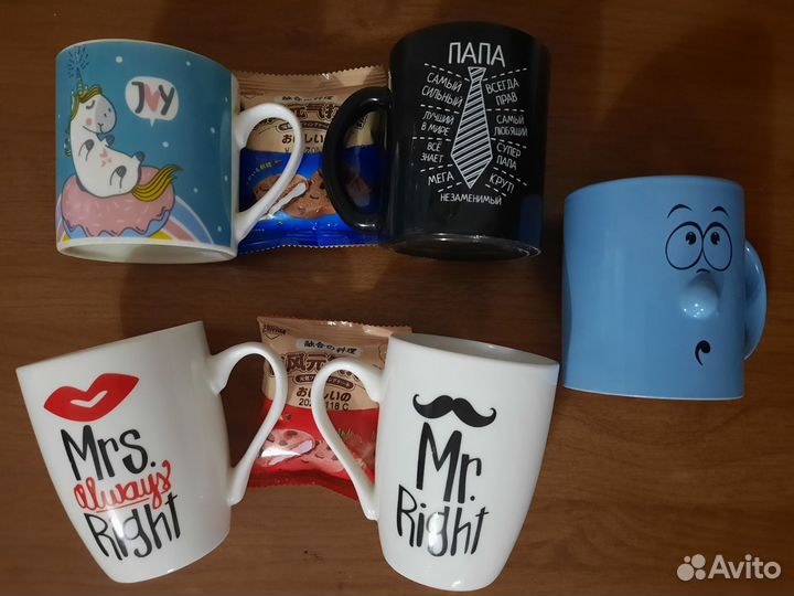 Кружки и тарелки разные