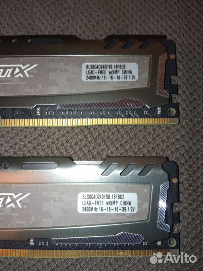 Оперативная память Crucial Ballistix sport 2*8 gb