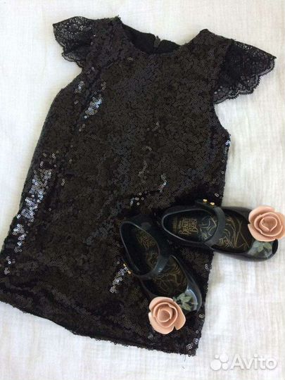 Платье пайетки с кружевом 74-80 в стиле гетсби