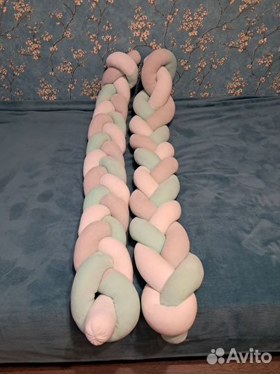 Бортики в кроватку косичка 3 метра