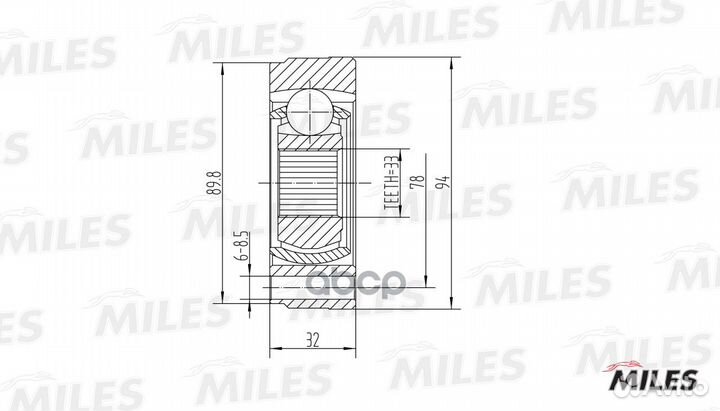 ШРУС audi 80/VW G1/G2/G3/passat/polo 1.3-2.3 72