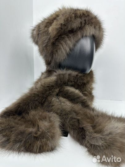 Шапка женская с шарфом