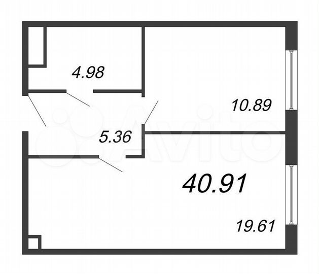 1-к. квартира, 44,3 м², 13/22 эт.