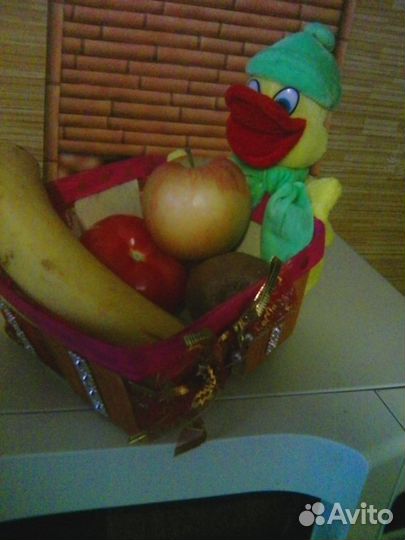 Корзинка с мягкой игрушкой- новая