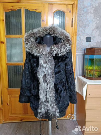 Шуба норковая с капюшоном