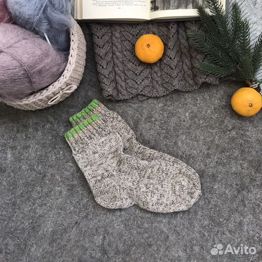 Носки шерстяные вязаные