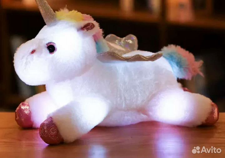 Мягкая игрушка светящийся единорог
