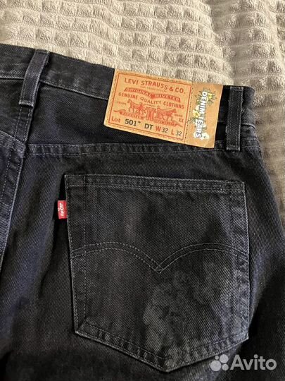 Denim Tears X Levi’s Black Logo джинсы оригинал