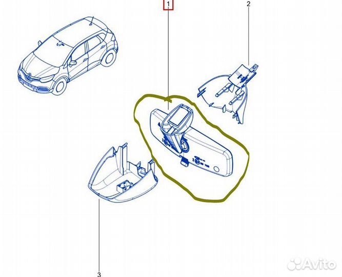 Зеркало (Зеркальный элемент) Renault Kaptur H4ME