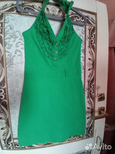 Сарафан летний на стройную девушку,изумруд S