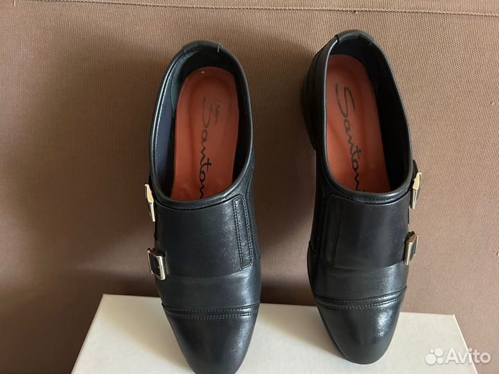 Черные лоферы Santoni