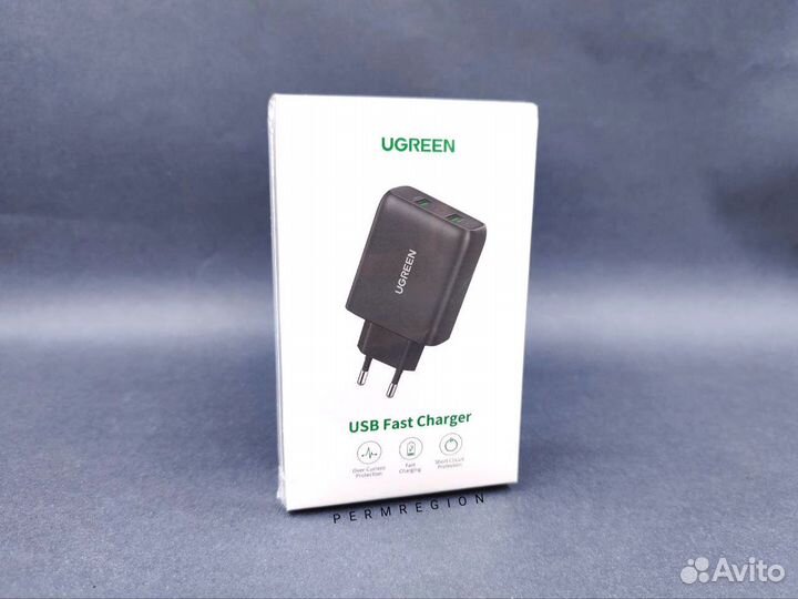 Ugreen двухпортовое 36W зарядное QC3.0 (новое)