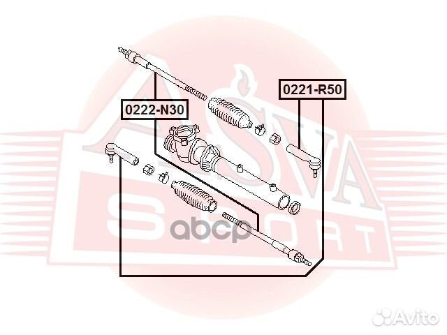 Тяга рулевая 0222-N30 asva