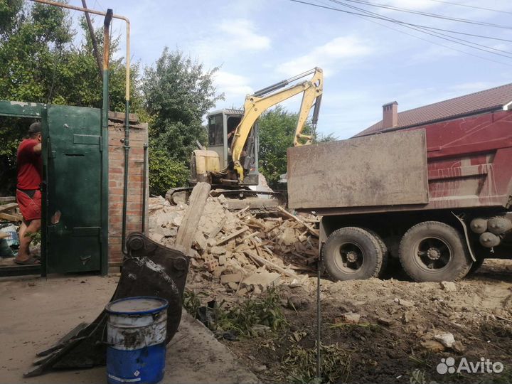Снос построек, вывоз мусора