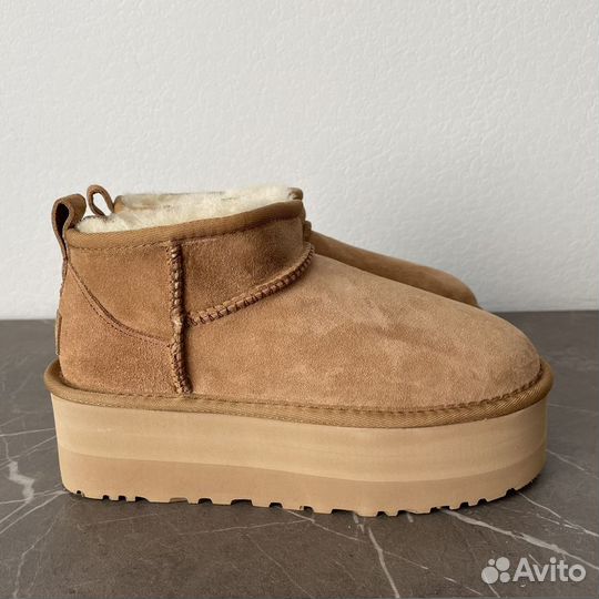 Угги Ugg classic ultra mini platform chestnut