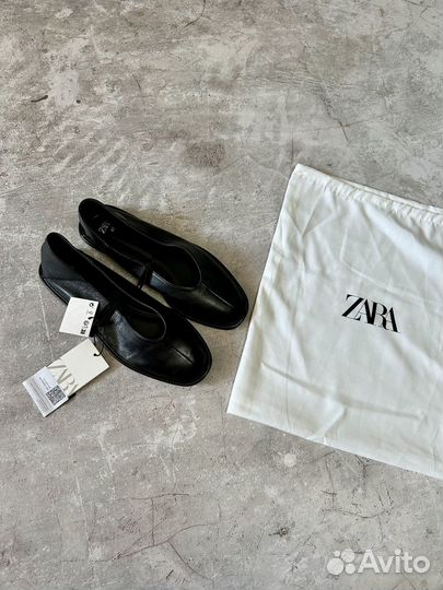 Балетки кожаные Zara