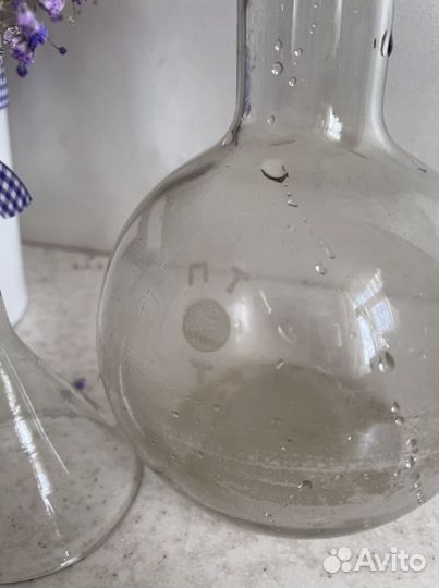 Колба стекло и воронка СССР 1950г