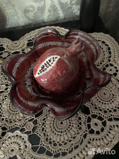 Ваза цветное стекло богемия