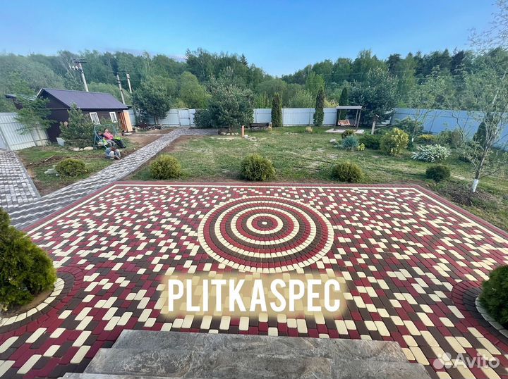 Укладка тротуарной плитки брусчатки бордюров