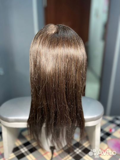 Парик из натуральных волос длинный