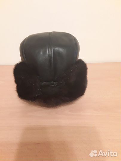 Шапка норка и кожа
