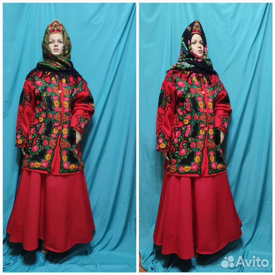 Полупальто нарядное на Масленицу большой размер