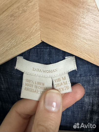 Рубашка zara женская 100% лен