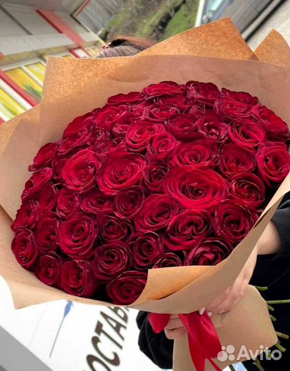 Букет цветов. Розы 51 шт