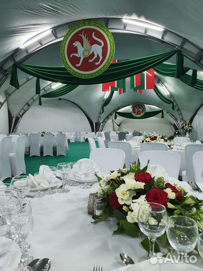 Арочный шатёр 10х10 м, зимний вариант, утеплённый