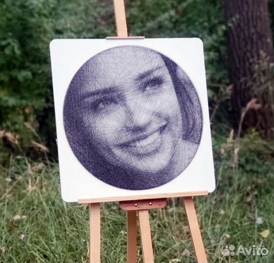 Уникальный портрет из нити по фото на заказ