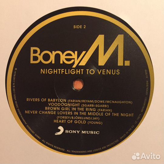 Виниловая пластинка Boney M. nightflight TO venus