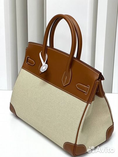 Сумка Hermes birkin 30 Swift and Toile Quadrille