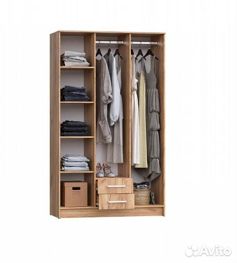 Шкаф Мартина 3-дверный графит / дуб крафт