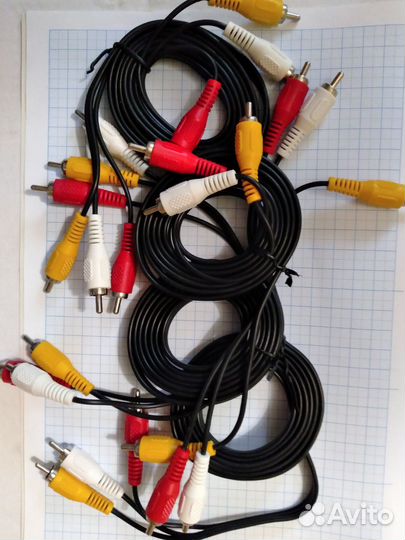 Межблочный кабель RCA. Тюльпаны 3*3