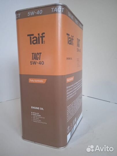 Моторное масло Taif Tact 5W-40 SL/CF, A3/B4 - 4 л