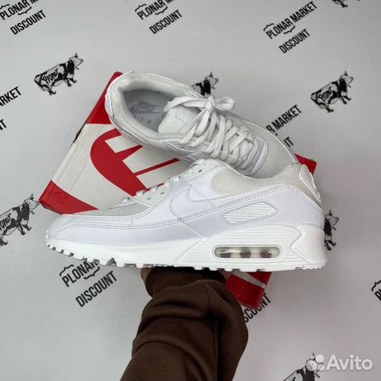 Оригинал 44,5 eu Nike air max 90 triple white