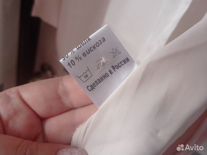 Блузка, рубашка женская, шёлк, 52-58, оверсайз