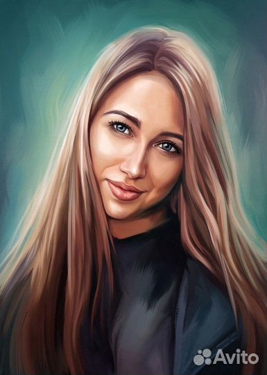 Портрет по фото на холсте на заказ для близких